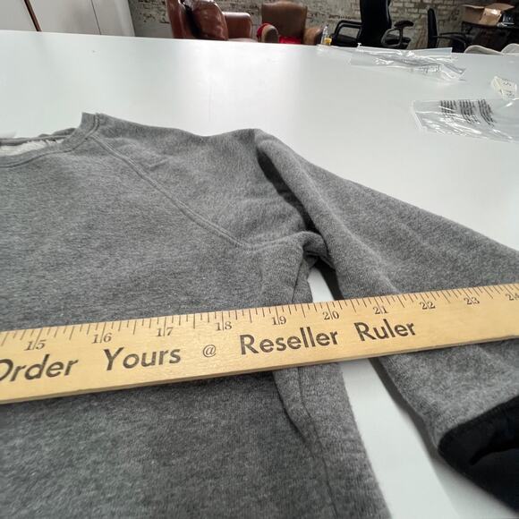 Your Neighbors Pullover Sweater Mens Medium Gray Black Nylon Contrast Crewneck - Picture 8 of 8